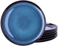 Ceramic Plate Set of 6,8.5 Inch Reactive Glaze Salad Plates | Modern Shape Dinnerware Dishes Set for Kitchen,Microwave &Dishwasher&Oven Safe