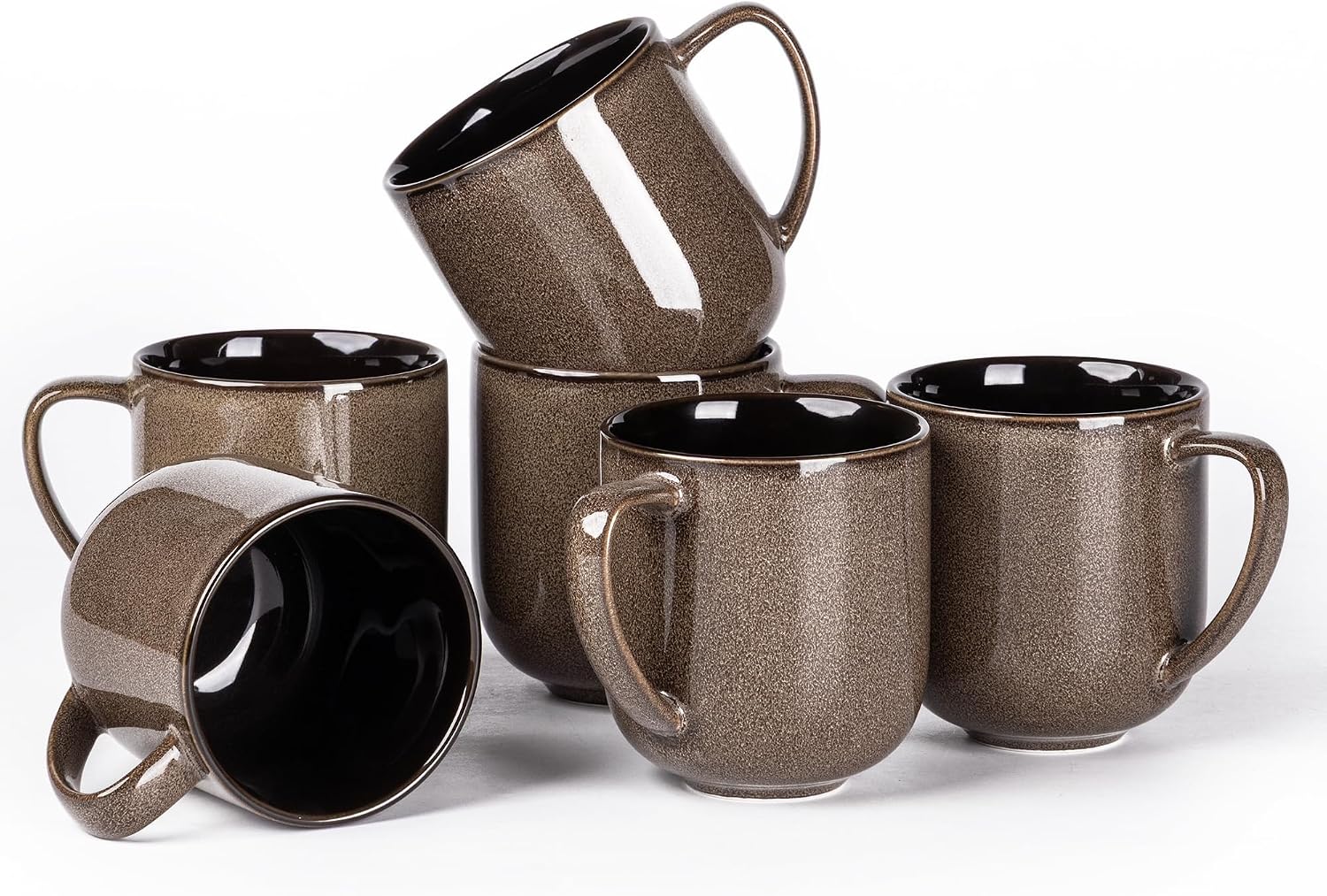 Ceramic Coffee Mugs Set of 6,12oz Handmade Coffee Mugs Set | Large Handle for Cappuccino/Latte/Tea/Hot Cocoa,Oven &Dishwasher & Microwave Safe