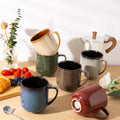 Ceramic Coffee Mugs Set of 6,12oz Handmade Coffee Mugs Set | Large Handle for Cappuccino/Latte/Tea/Hot Cocoa,Oven &Dishwasher & Microwave Safe