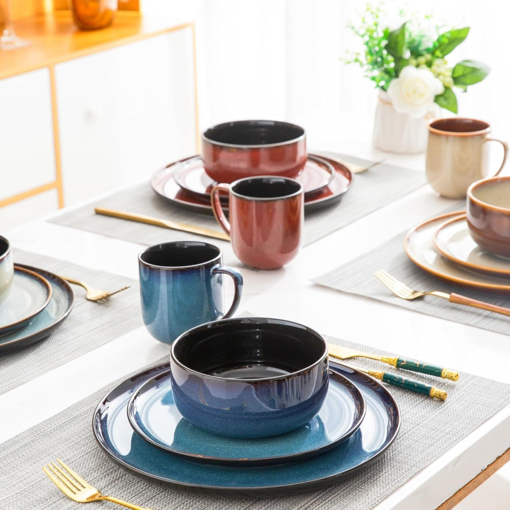 Ceramic Coffee Mugs Set of 6,12oz Handmade Coffee Mugs Set | Large Handle for Cappuccino/Latte/Tea/Hot Cocoa,Oven &Dishwasher & Microwave Safe